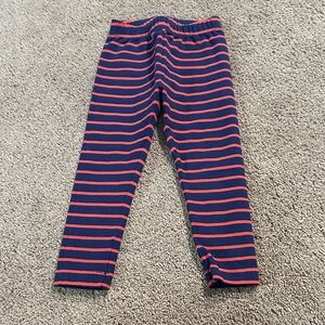 Hanna Andersson Classic Navy and Orange-ish red Leggings 3T